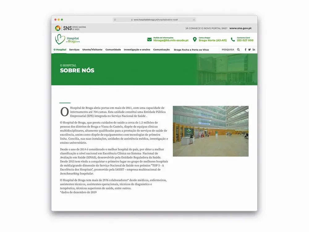 Website Hospital de Braga