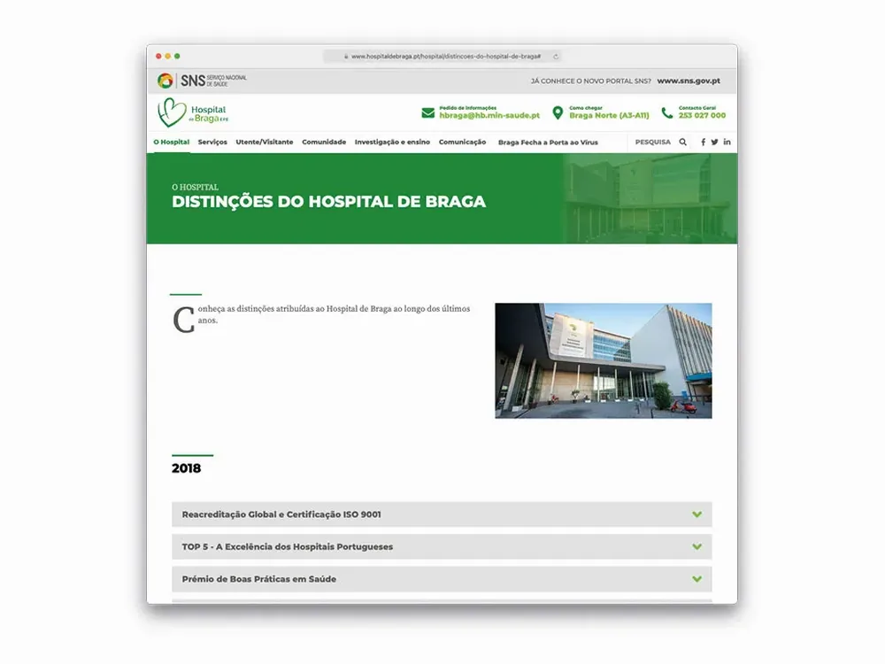 Website Hospital de Braga