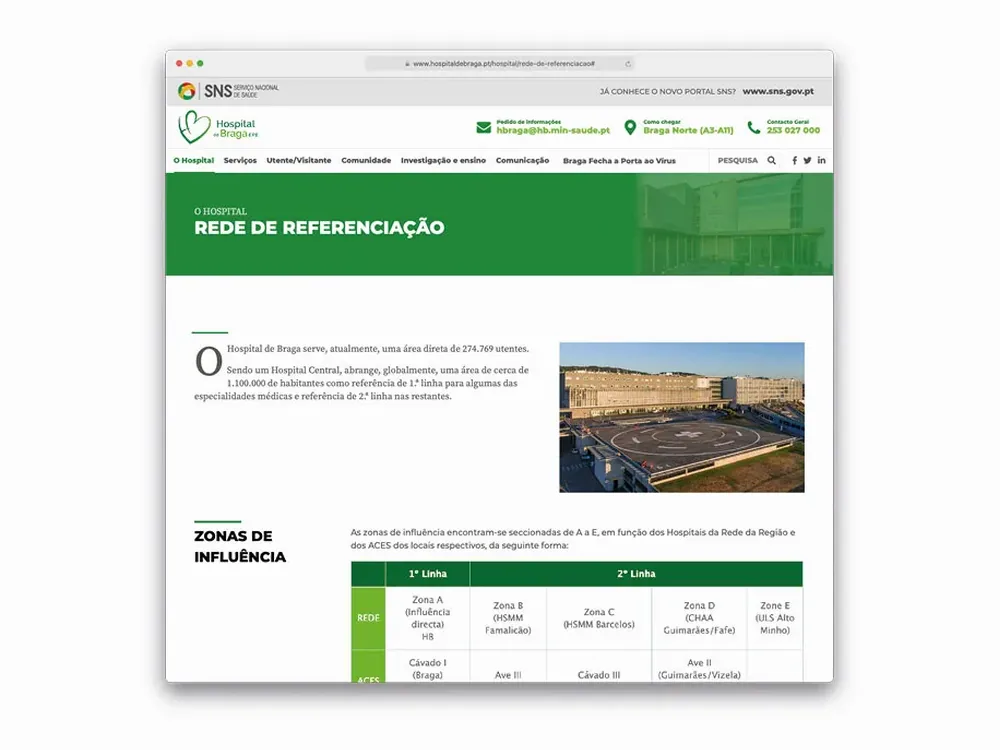 Website Hospital de Braga