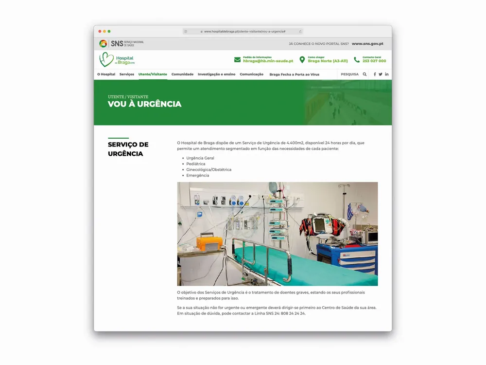 Website Hospital de Braga