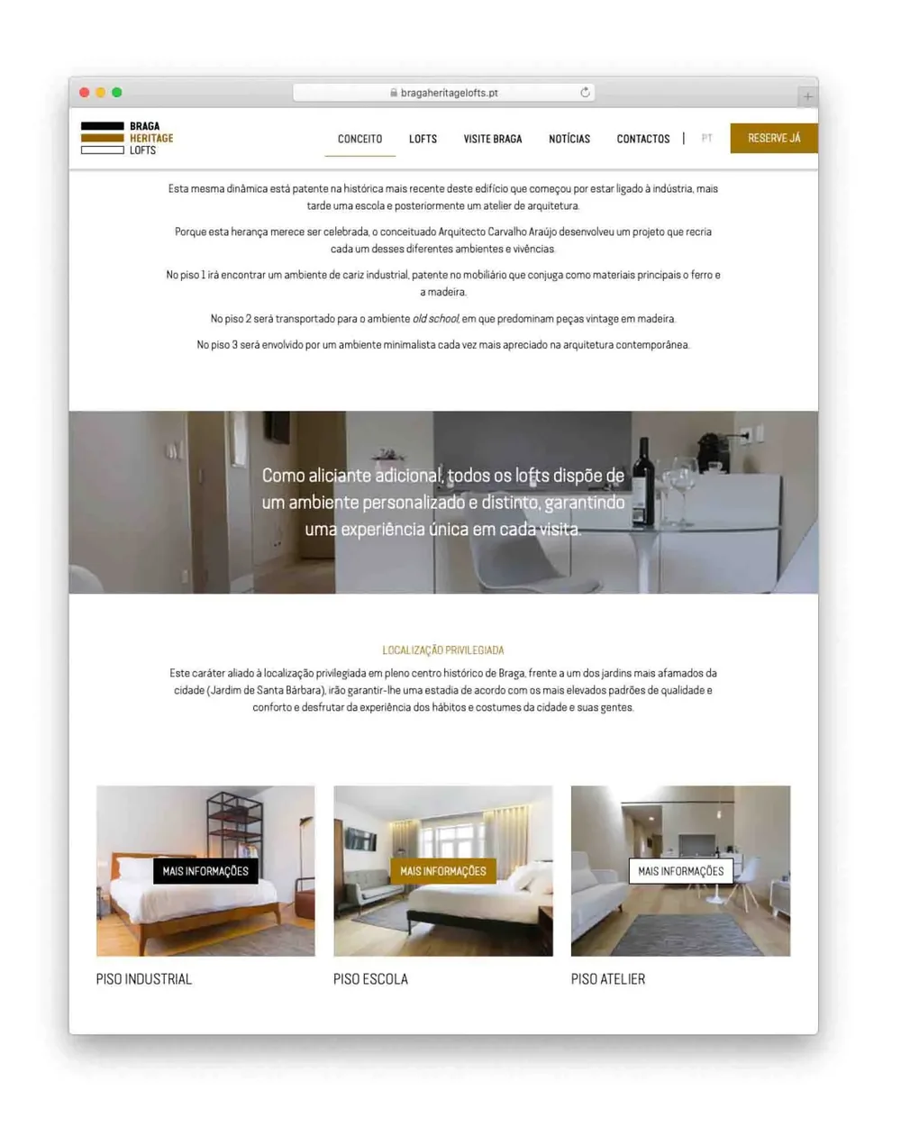 Website Braga Heritage Lofts