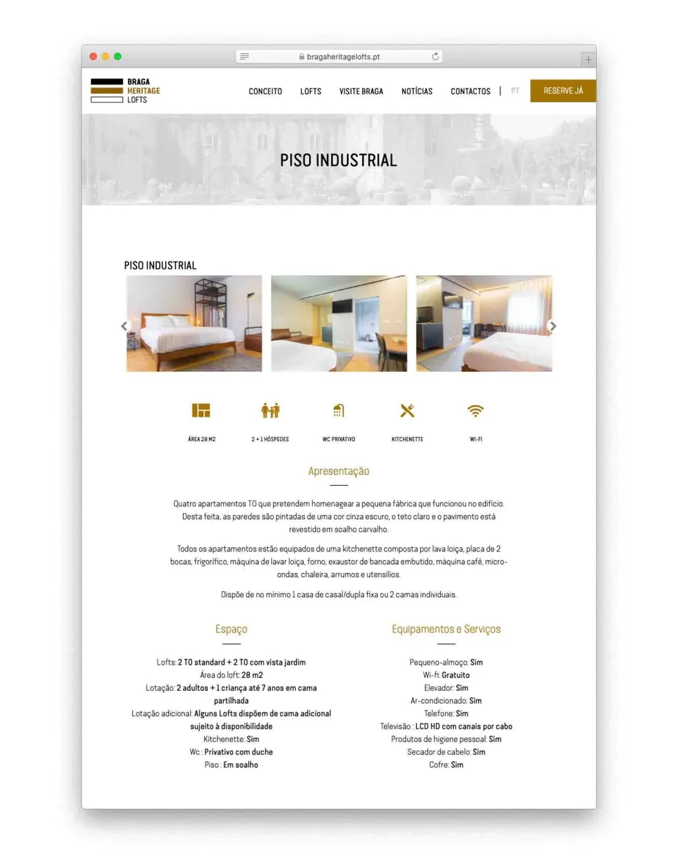 Website Braga Heritage Lofts