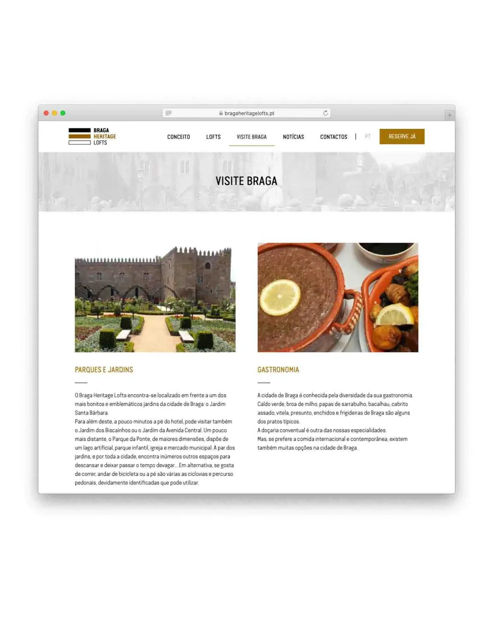 Website Braga Heritage Lofts