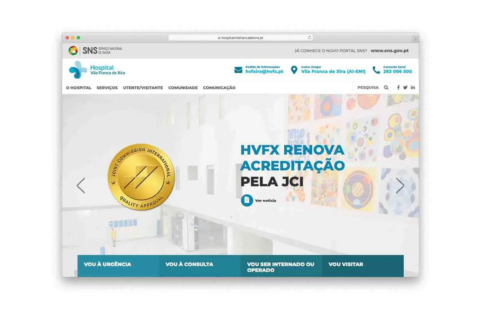 Website Hospital Vila Franca de Xira