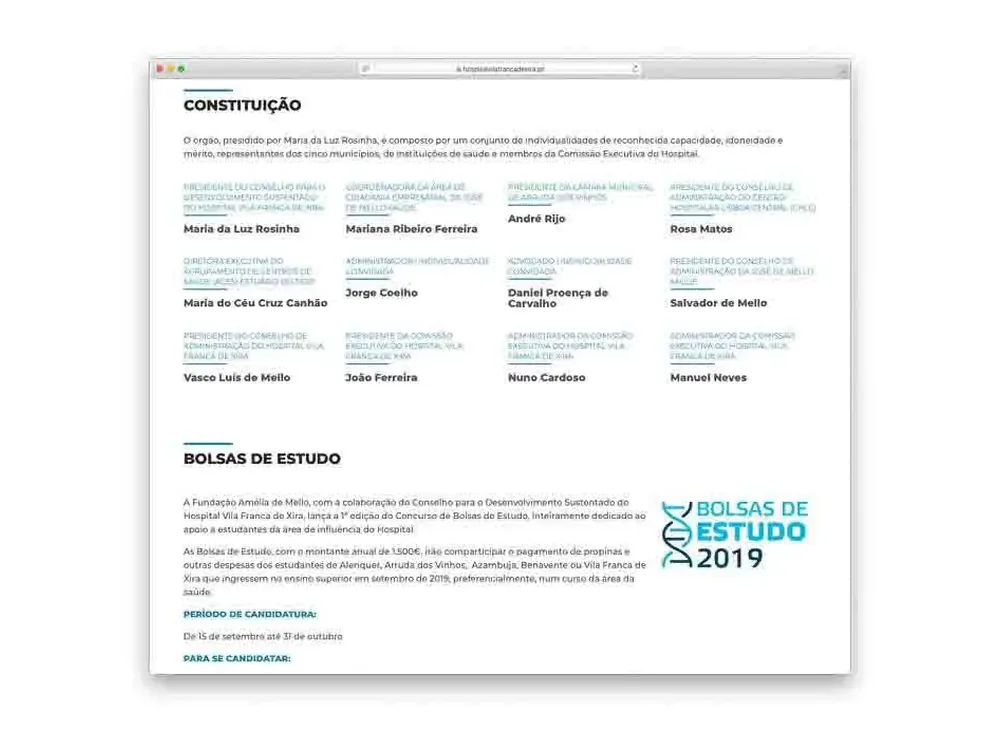 Website Hospital Vila Franca de Xira