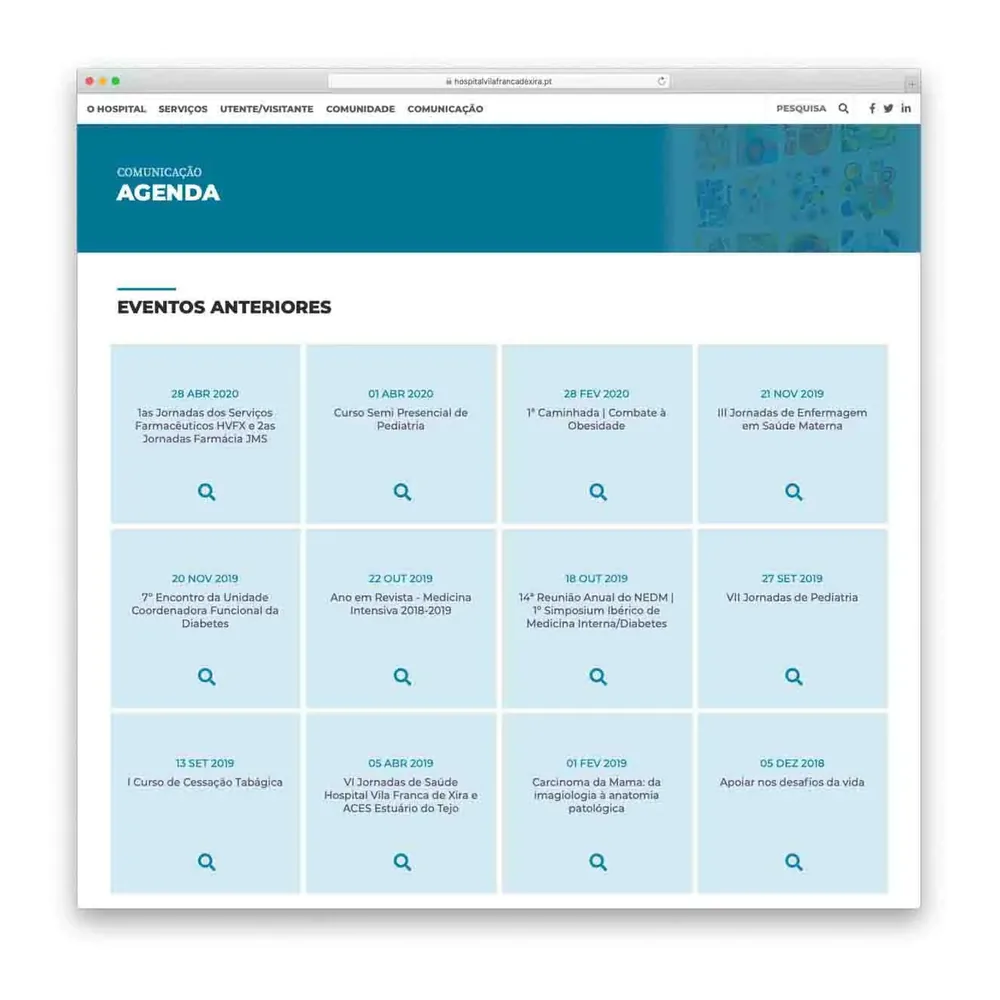 Website Hospital Vila Franca de Xira